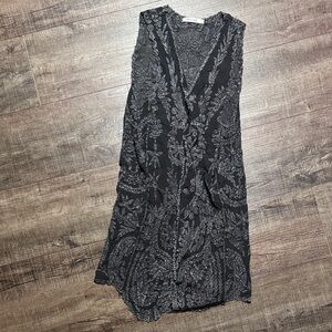 Origami Black and Gray Lace Vest